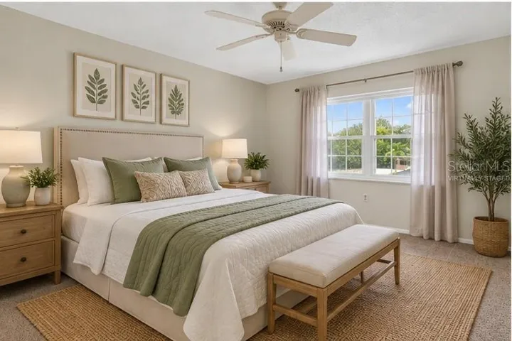 Primary suite virtually staged