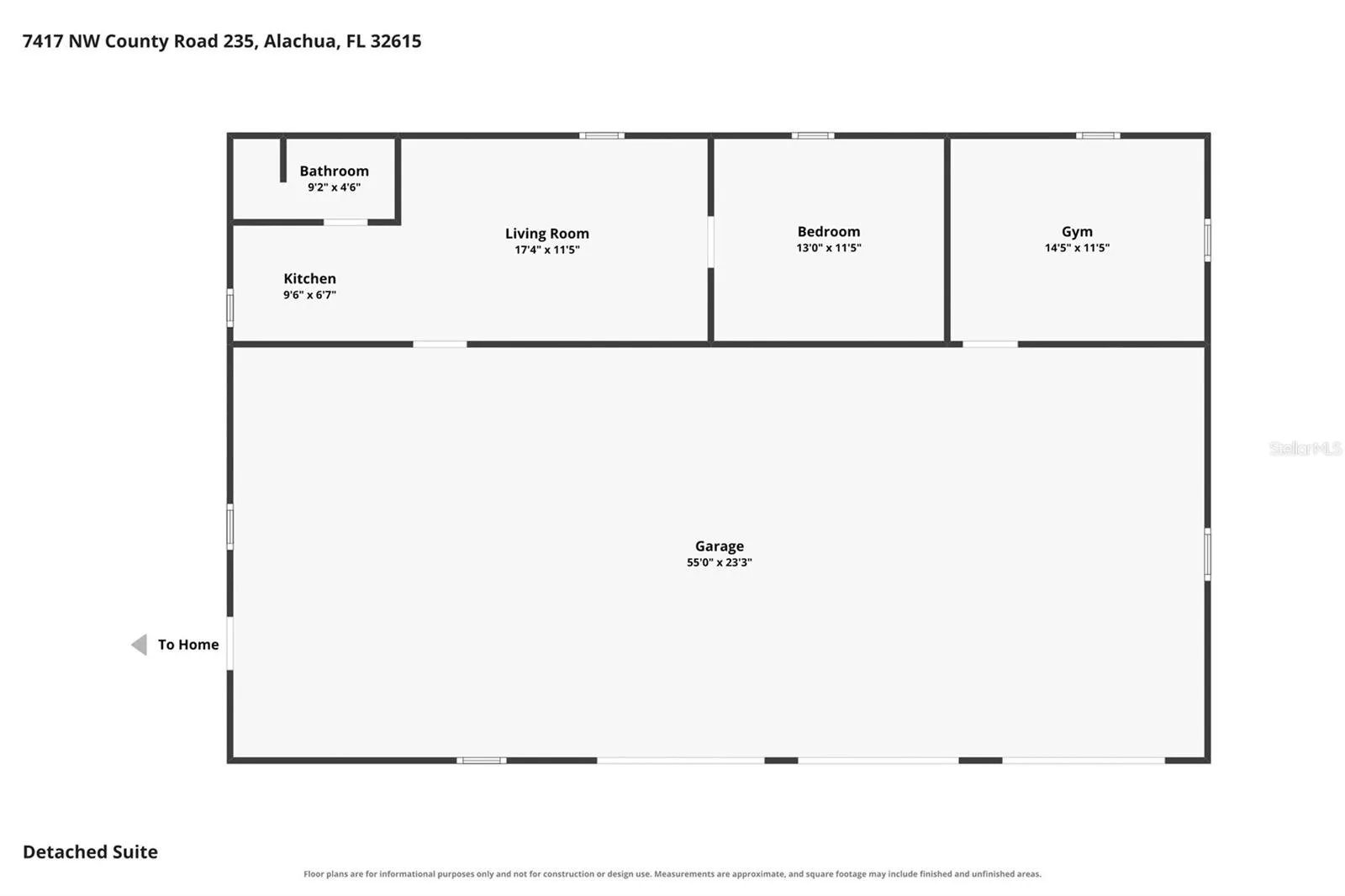 Detached apartment Floor plan.