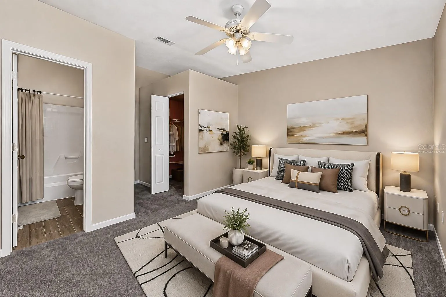 Primary bedroom - virtually staged