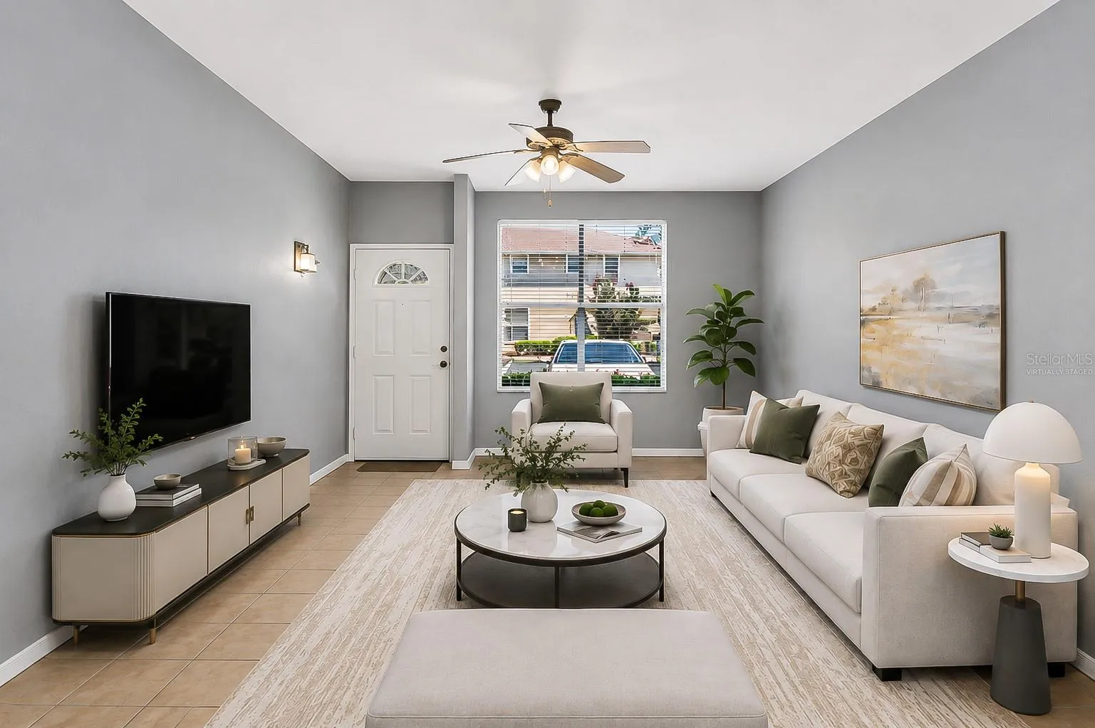 Living room - virtually staged