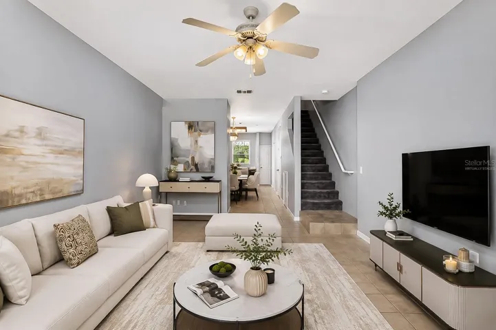 Living room - virtually staged