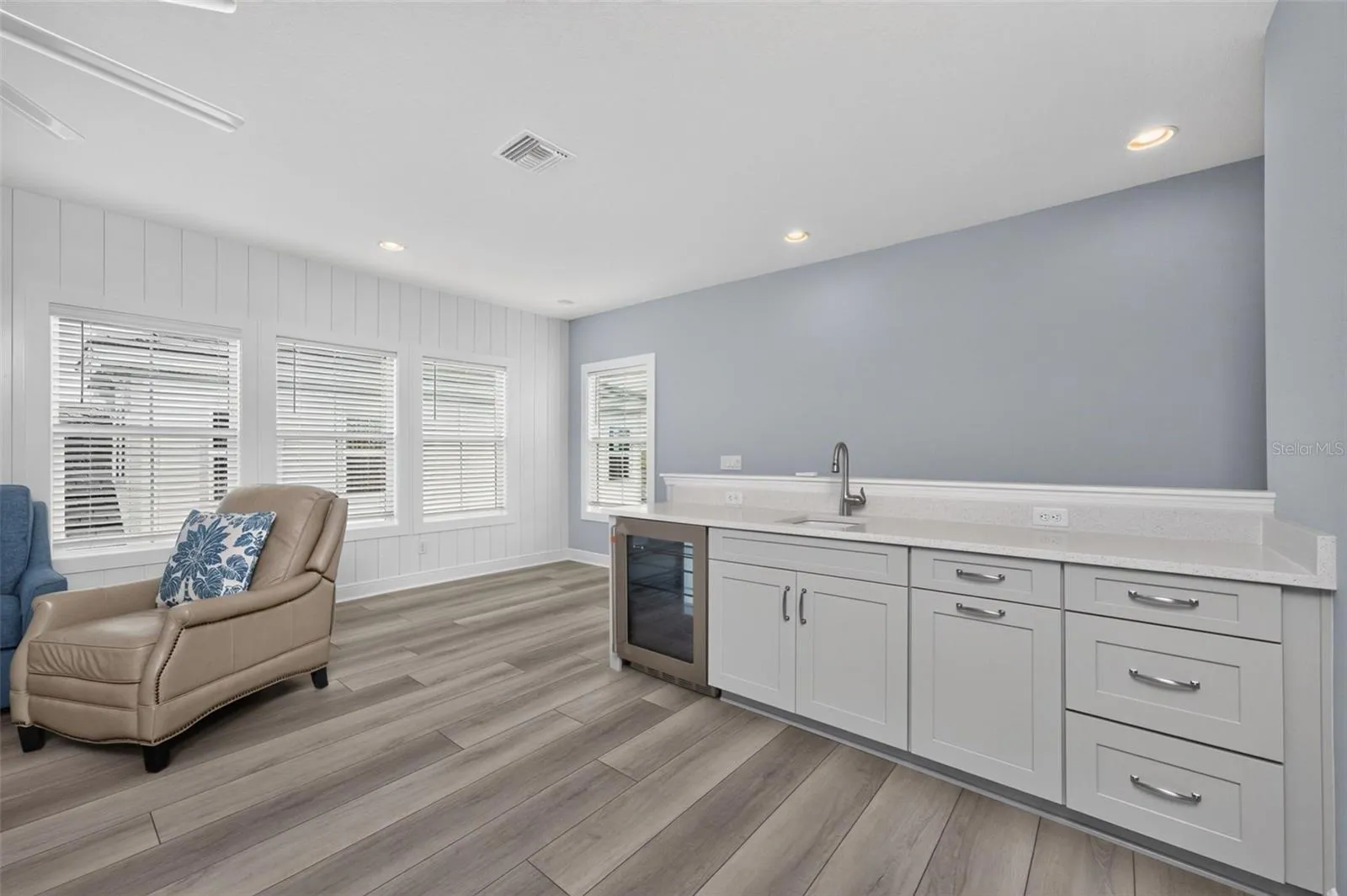 2nd FLOOR -Wet bar and beverage refrigerator in Media Room