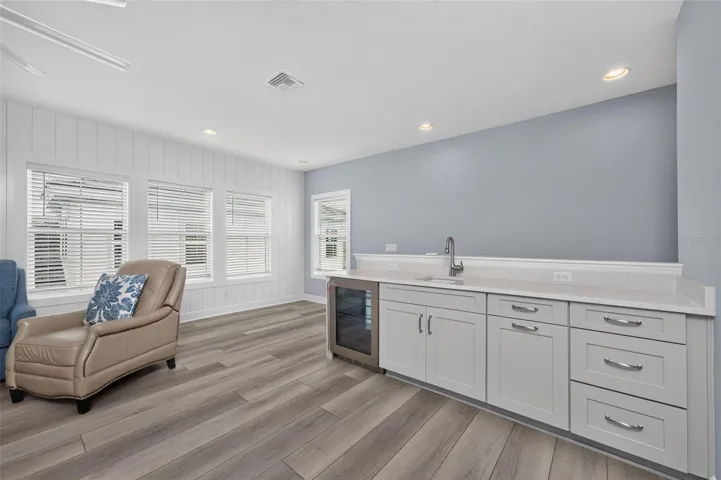 2nd FLOOR -Wet bar and beverage refrigerator in Media Room