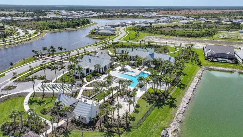 Aerial view #1 of the amenities. Look at that pool!