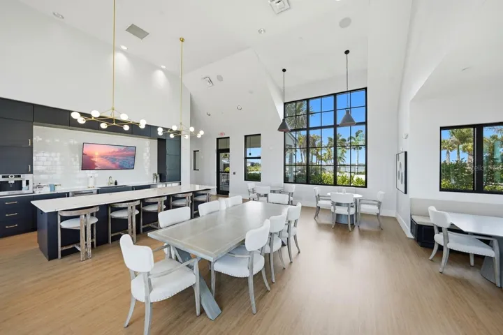 The Clubhouse kitchen/dining area.