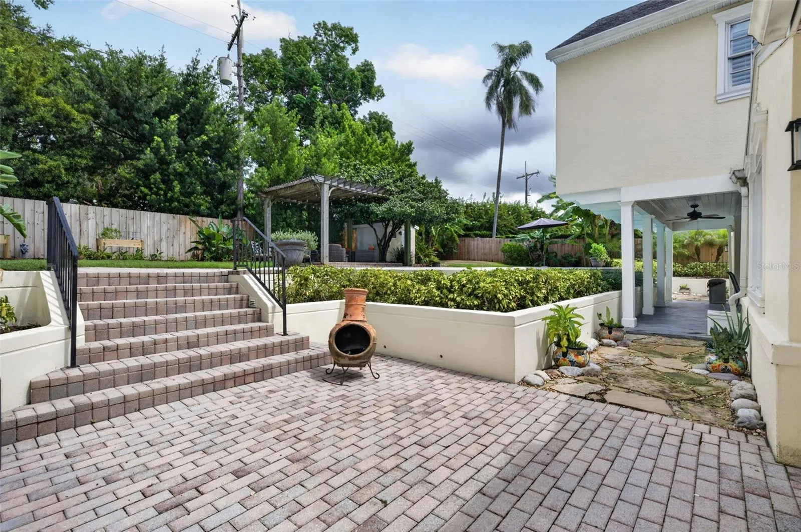 Terraced Backyard &amp; Outdoor Living Areas