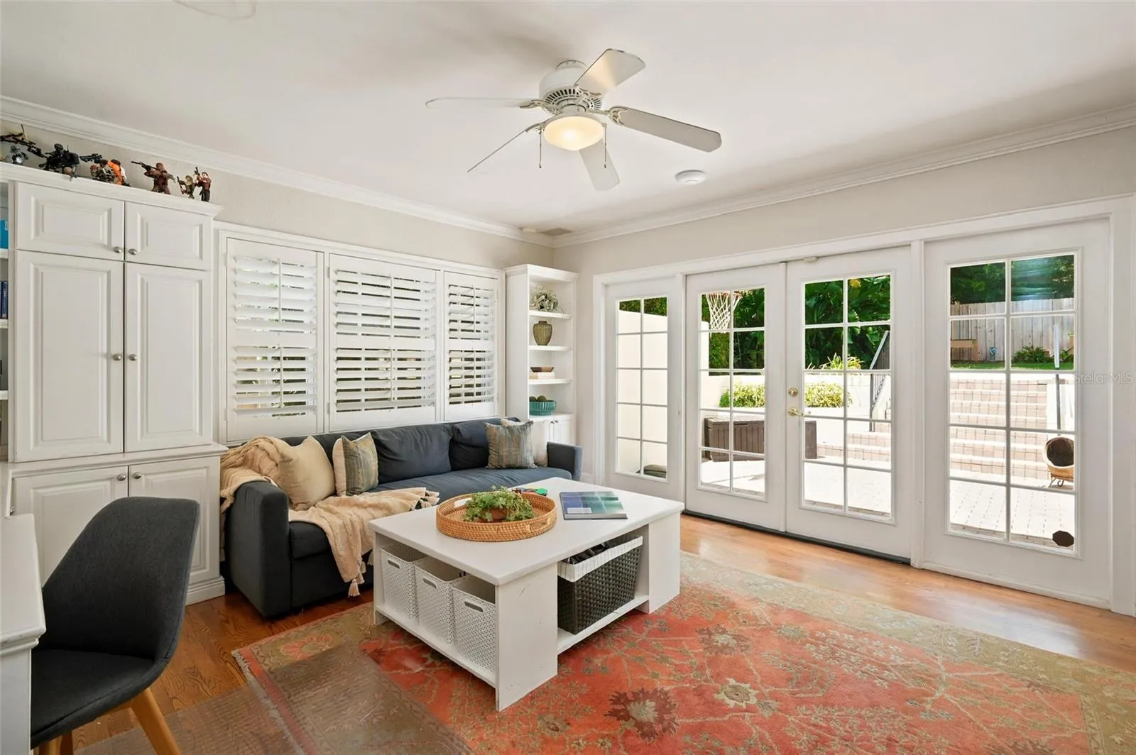 Family Room with French Doors to Outdoor Living