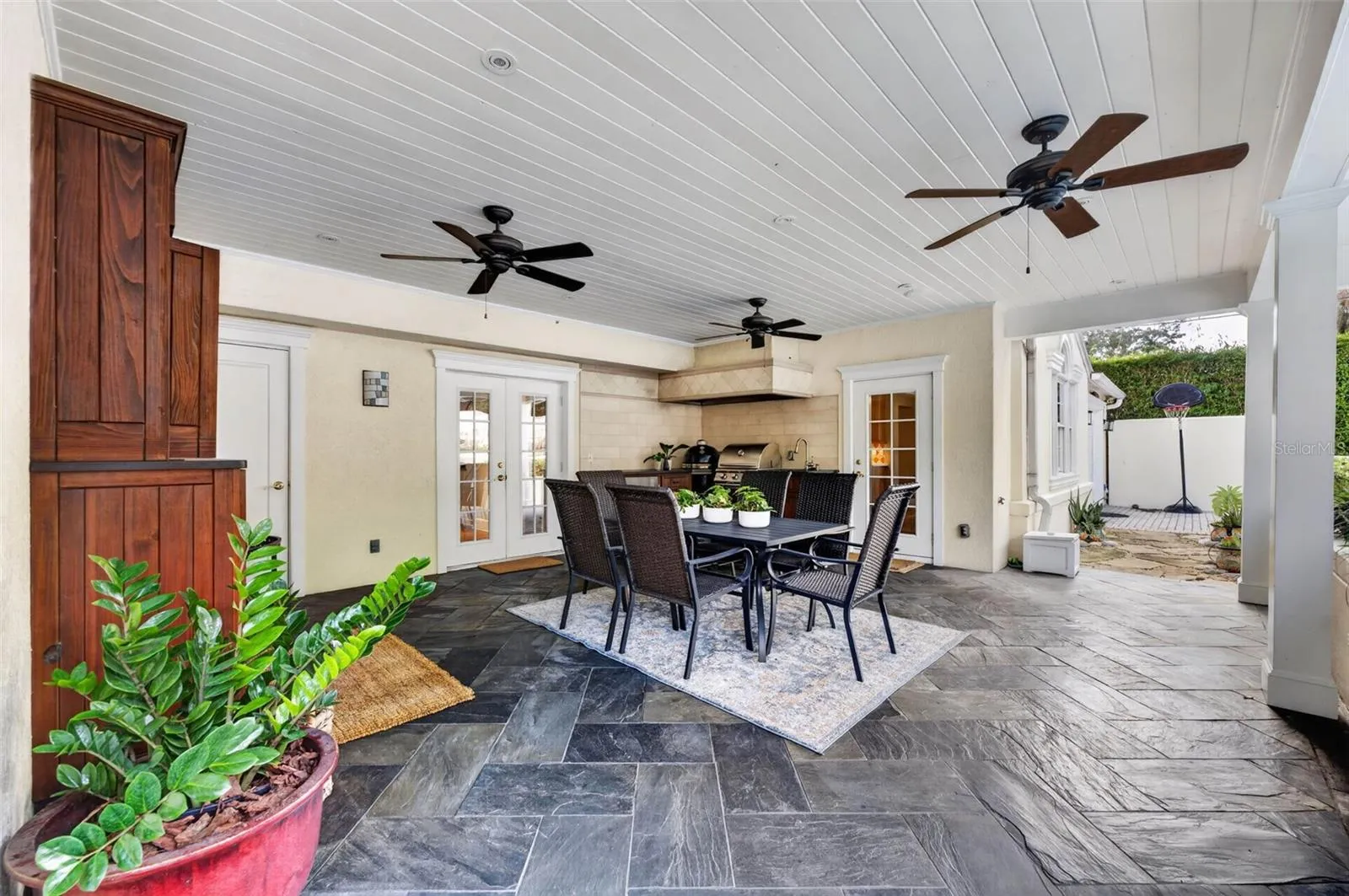 Covered Porch with Summer Kitchen