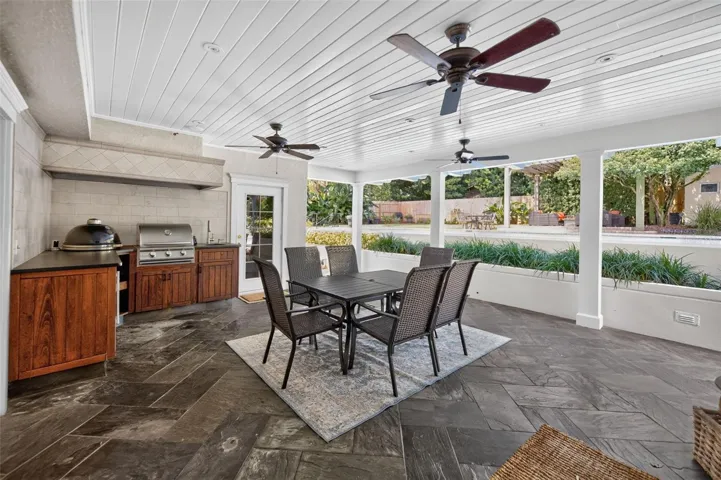 Expansive Covered Outdoor Entertaining Area