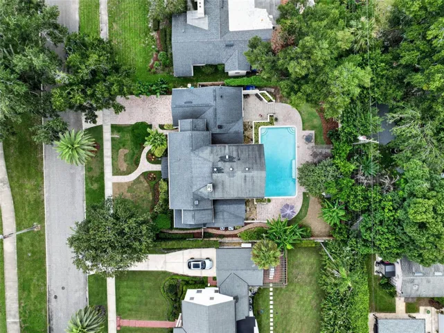Aerial View – Property, Pool &amp; Mature Landscaping