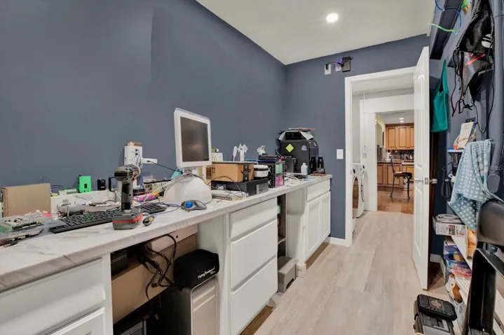 Flex room wired and ready for a home office or hobby space.