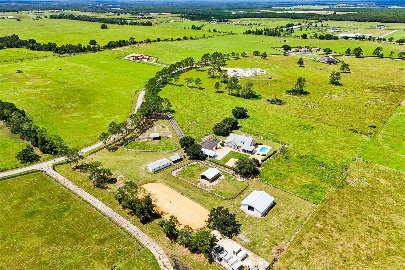 Aerial Photo of Property & Surrounding Pastures