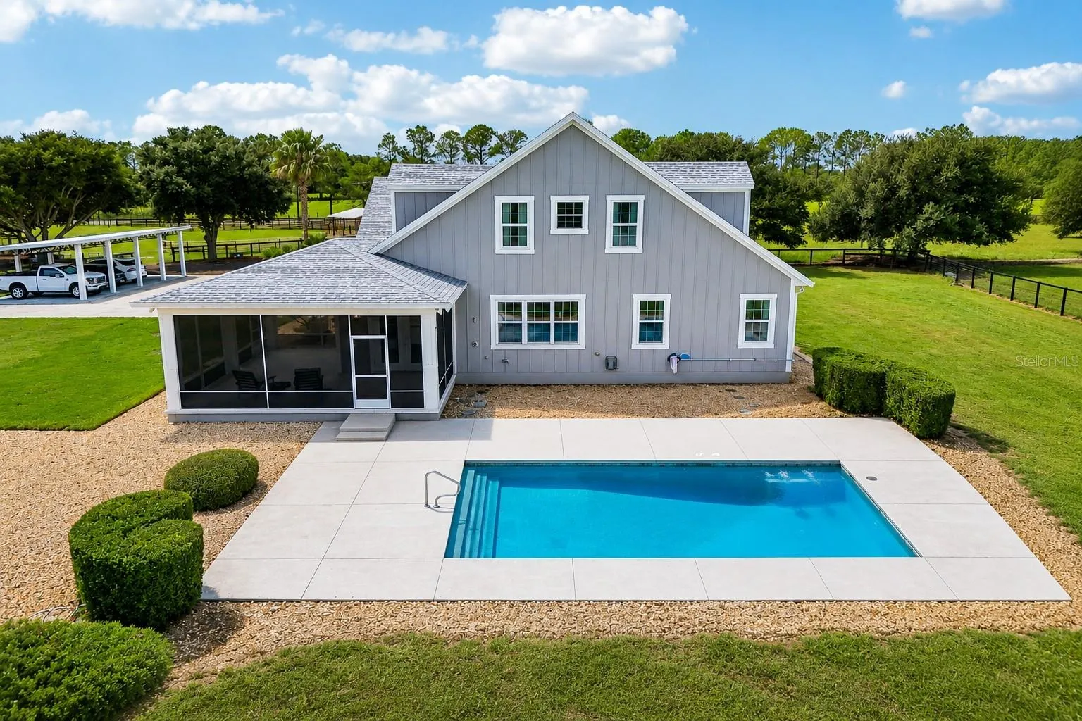 Rear of home and pool