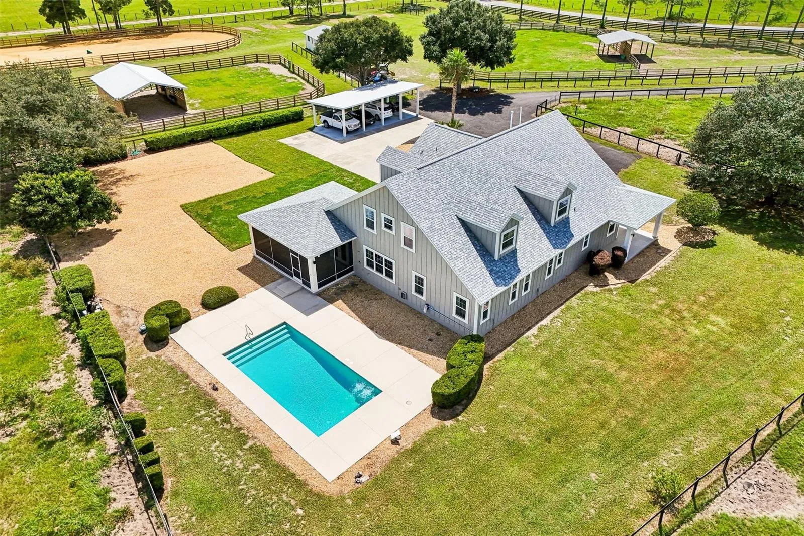 Aerial Photo of Home & Pool Area