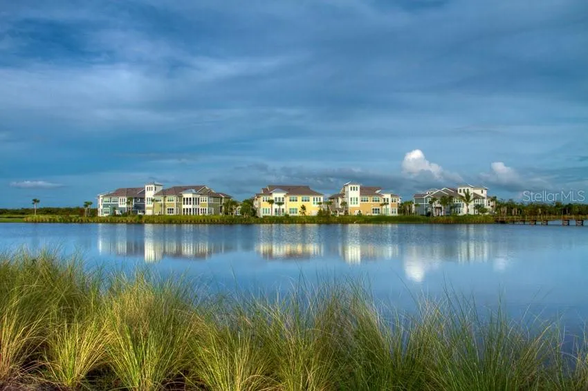 view from lakeside walking path