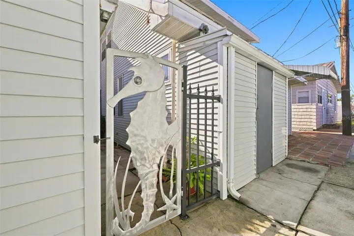 Gated Area, Rear Entrance. (Shed is to the right of photo.)