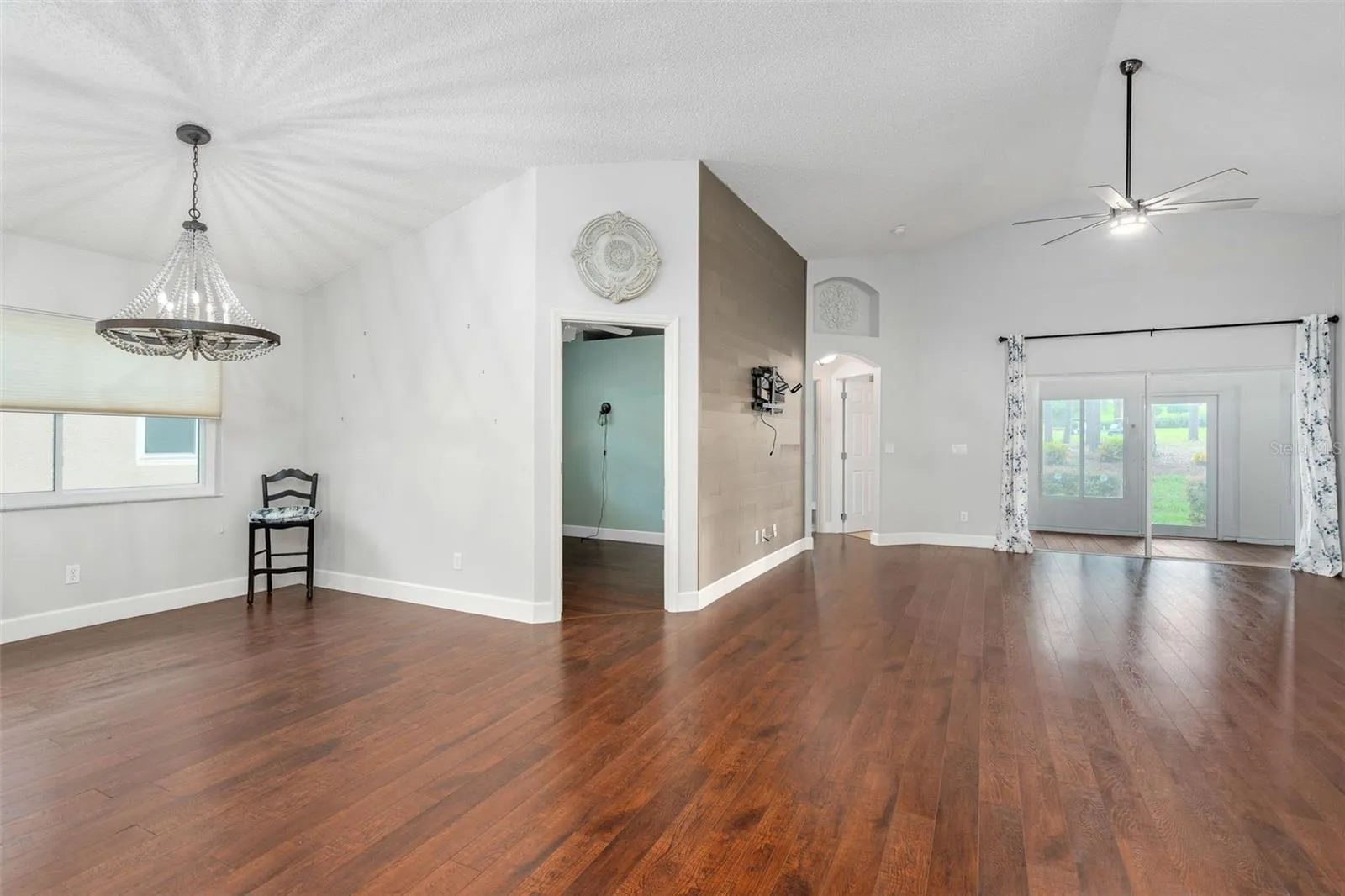 view of the dining room and great room
