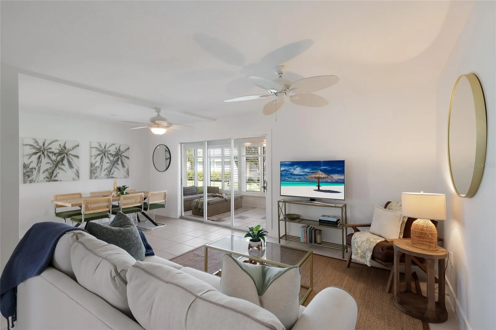 Living and Dining area with access to downstairs Florida room