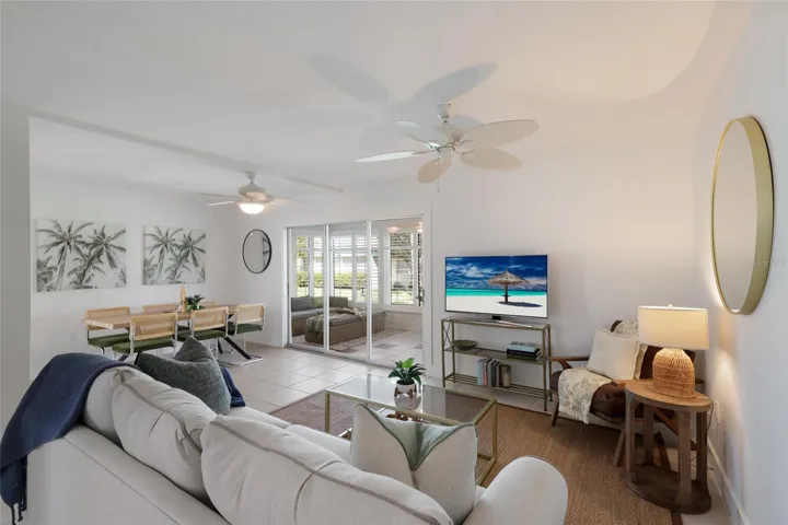Living and Dining area with access to downstairs Florida room