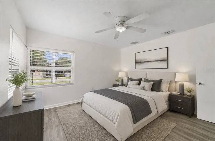 Unit 526 - Primary Bedroom. Virtually Staged.