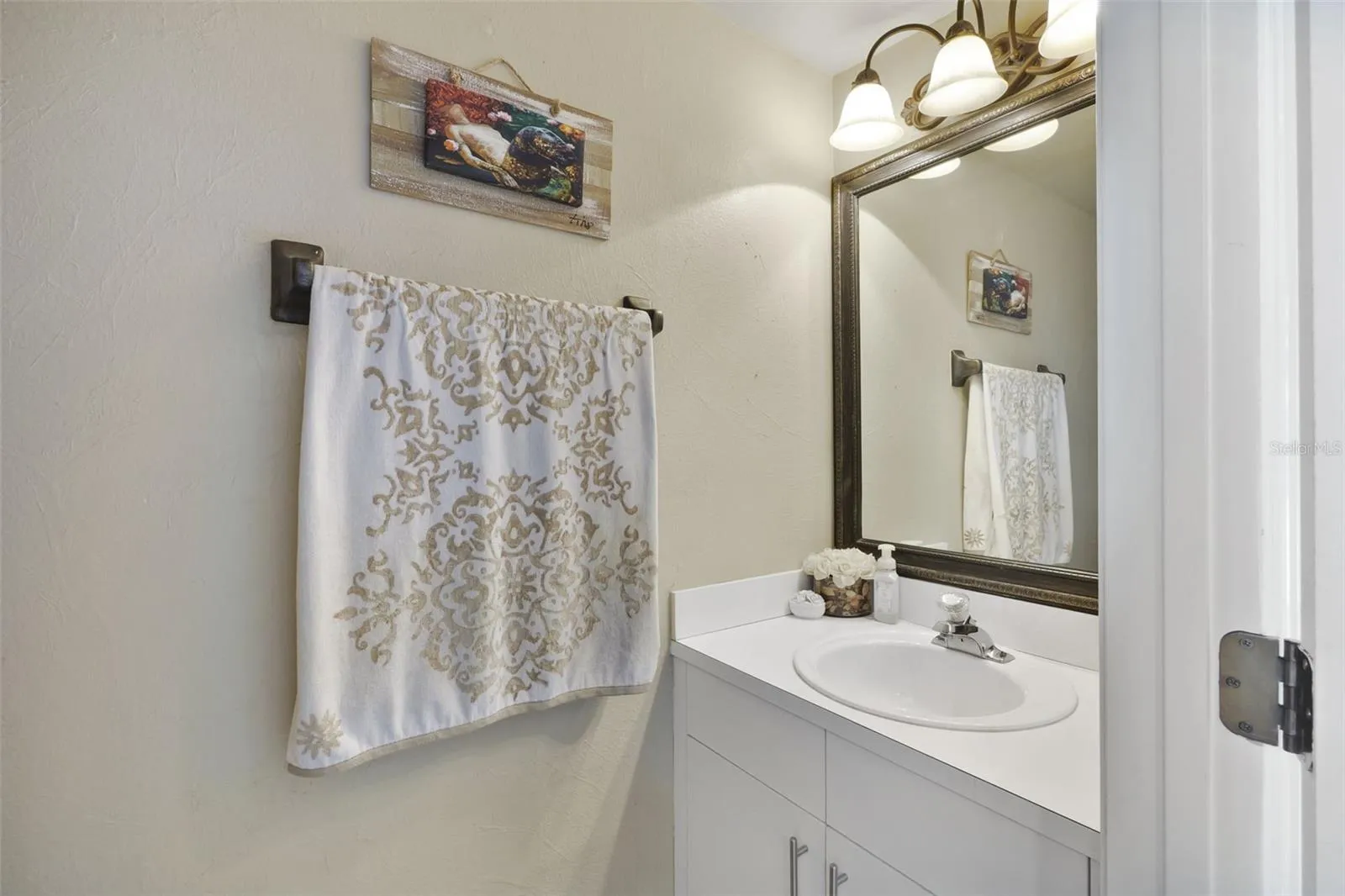 Main floor powder room for guests.