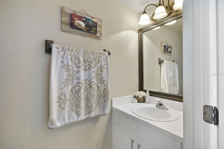 Main floor powder room for guests.