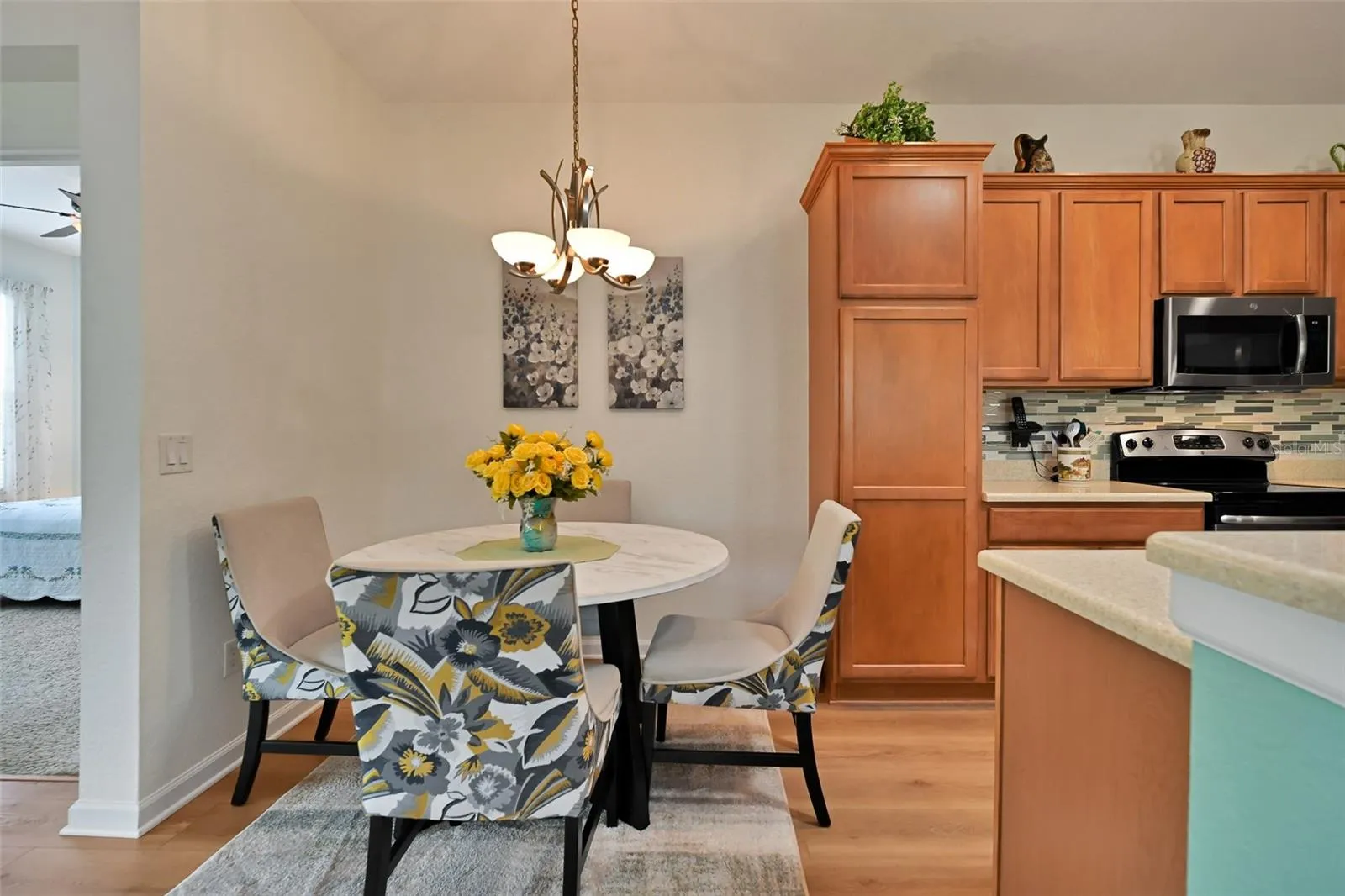 Dinette Area with chandelier