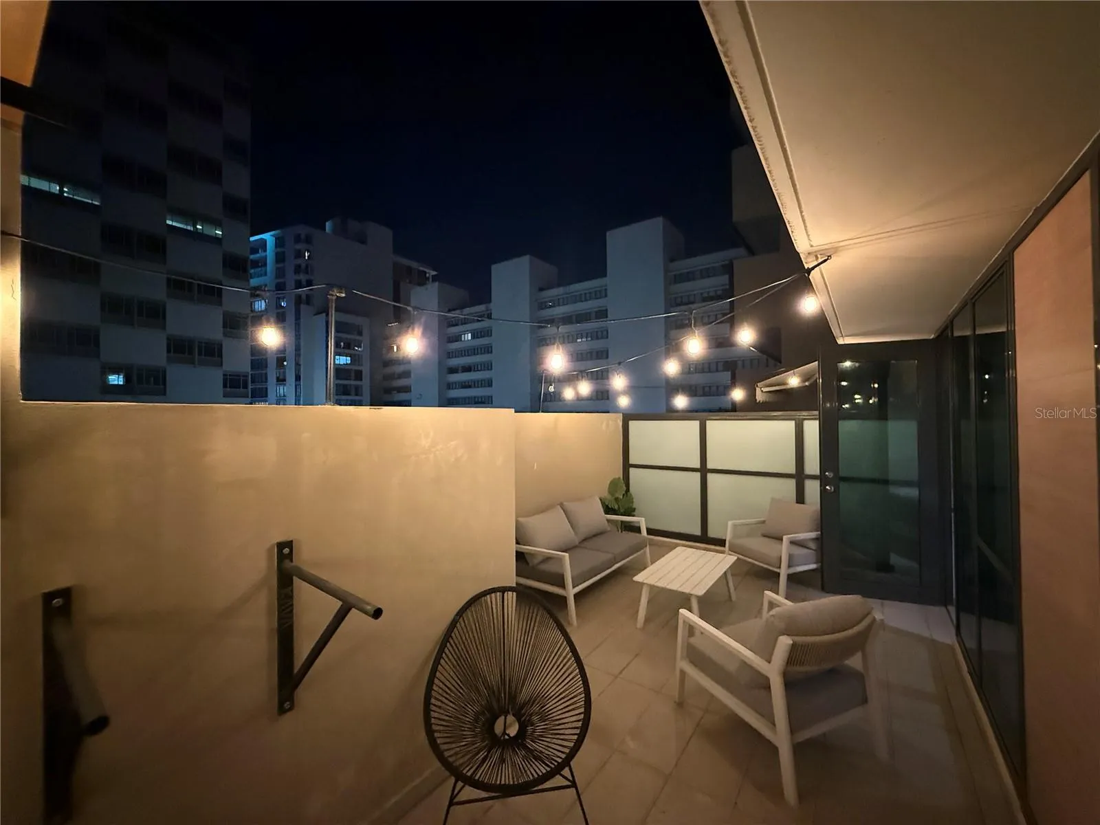 Terrace at night