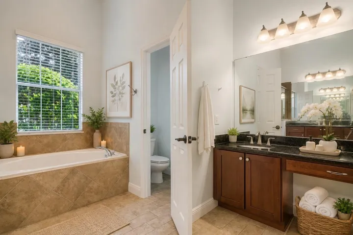 Primary Bathroom.Virtually Staged