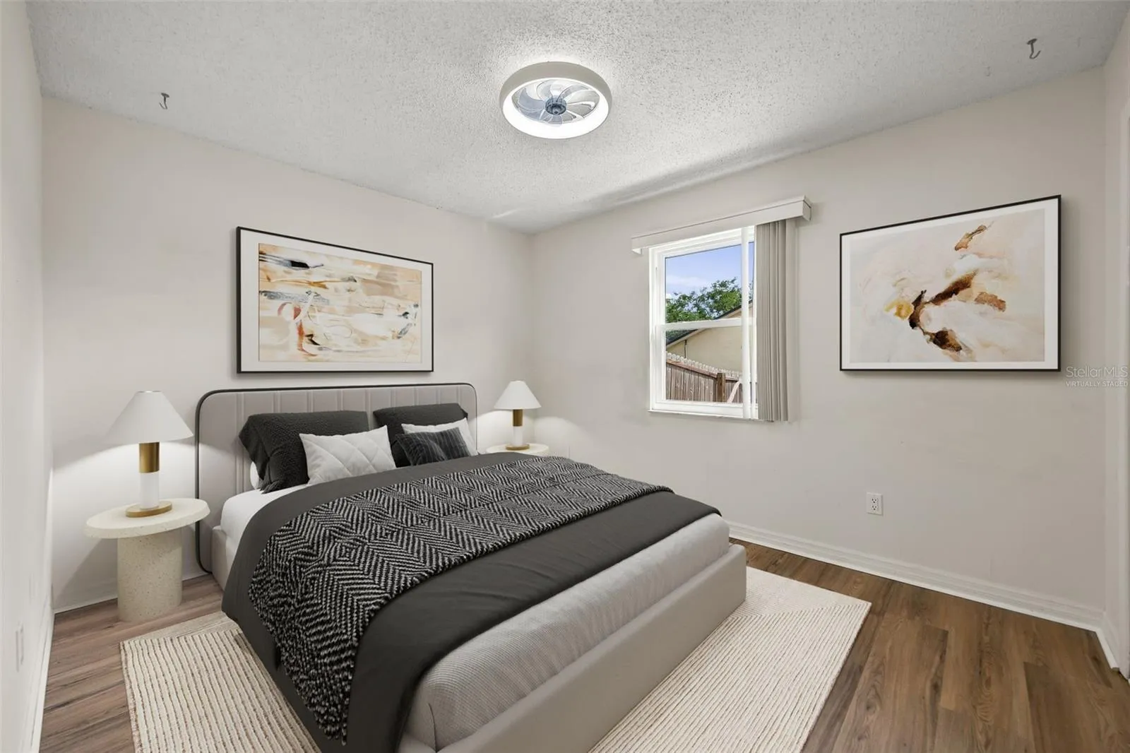 Virtually staged bedroom
