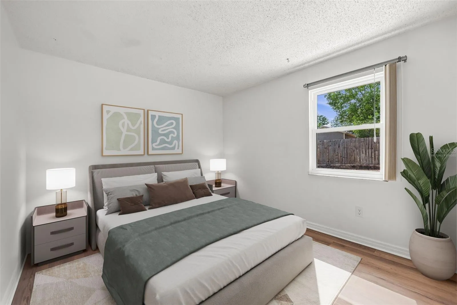 Virtually staged bedroom