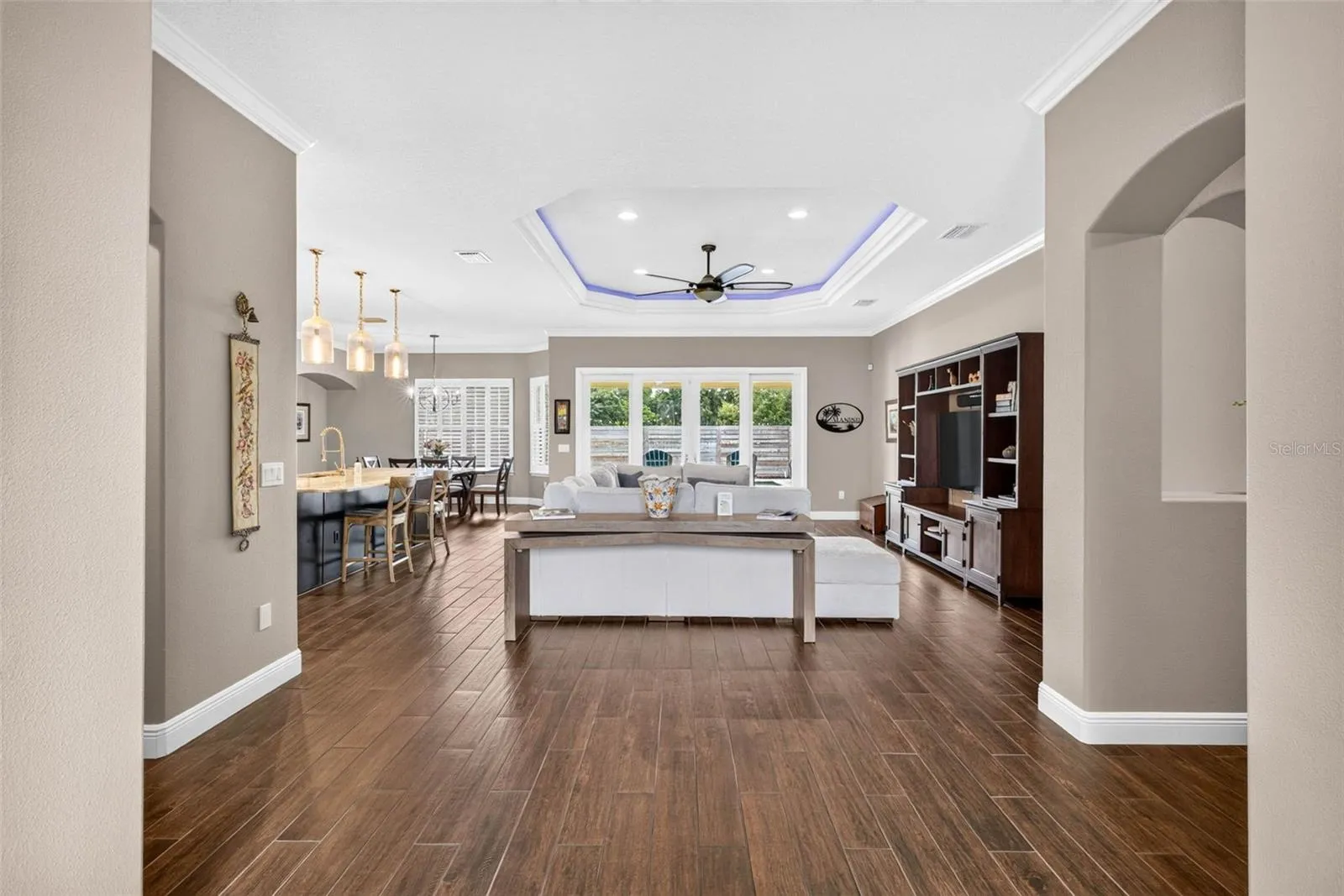 Foyer with view of living room