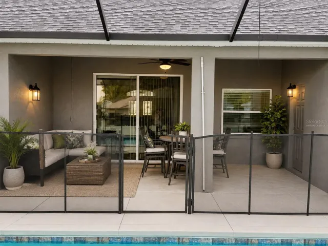 Virtually Staged Covered Patio