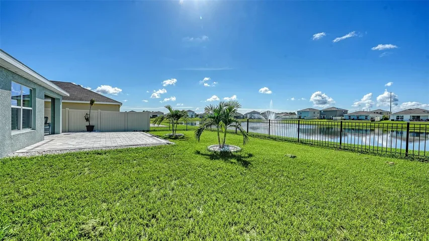 A very nice size back yard perfect for children to play and for entertaining.