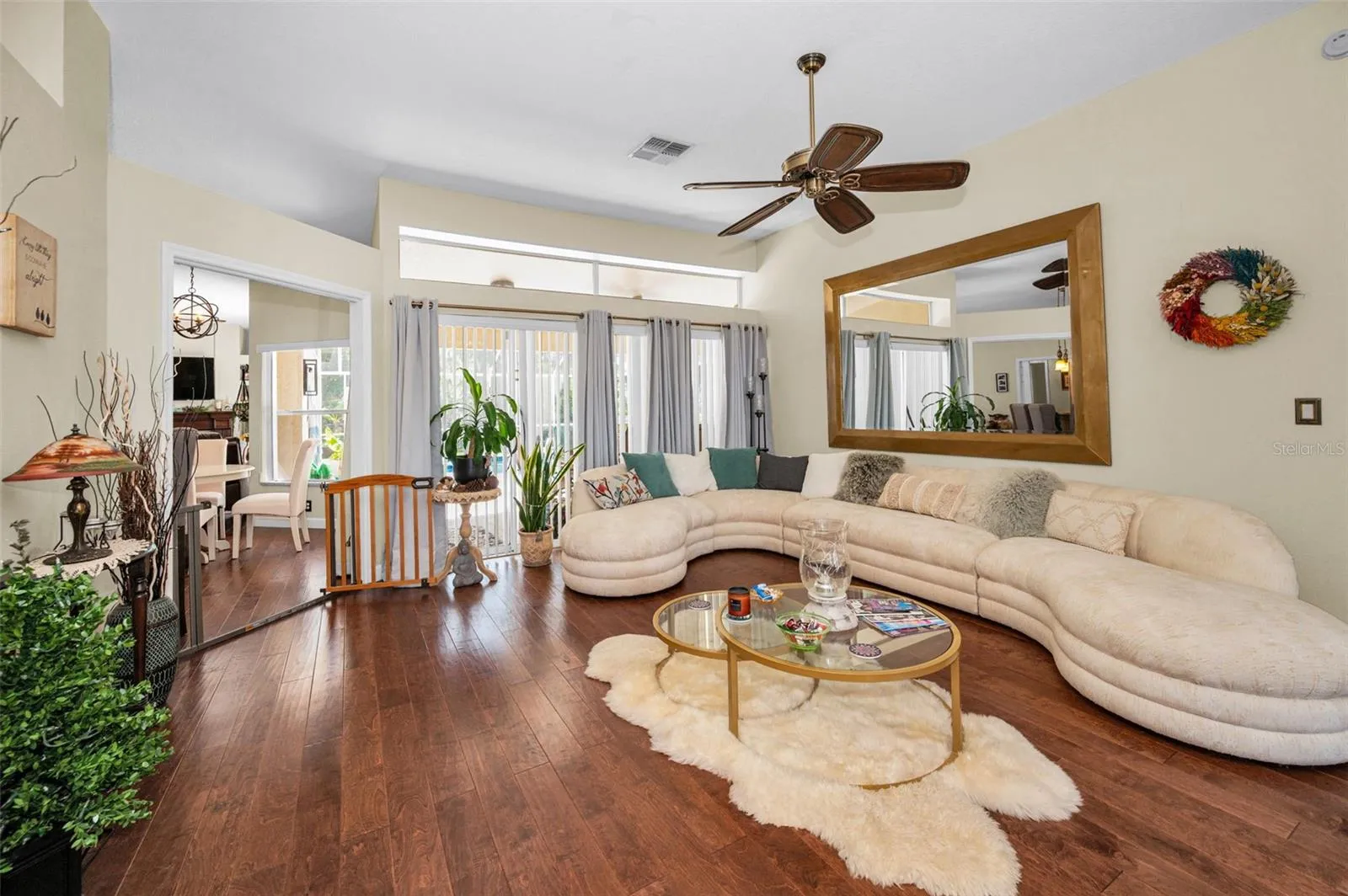 Formal Living Room - triple pocketing sliders