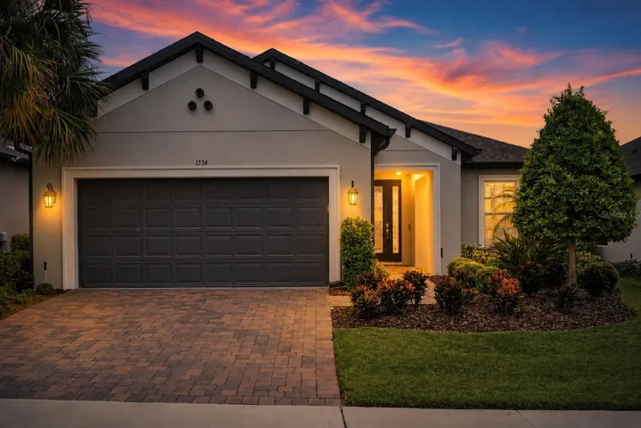 Front of home in well-kept 55+ Highland Ranch