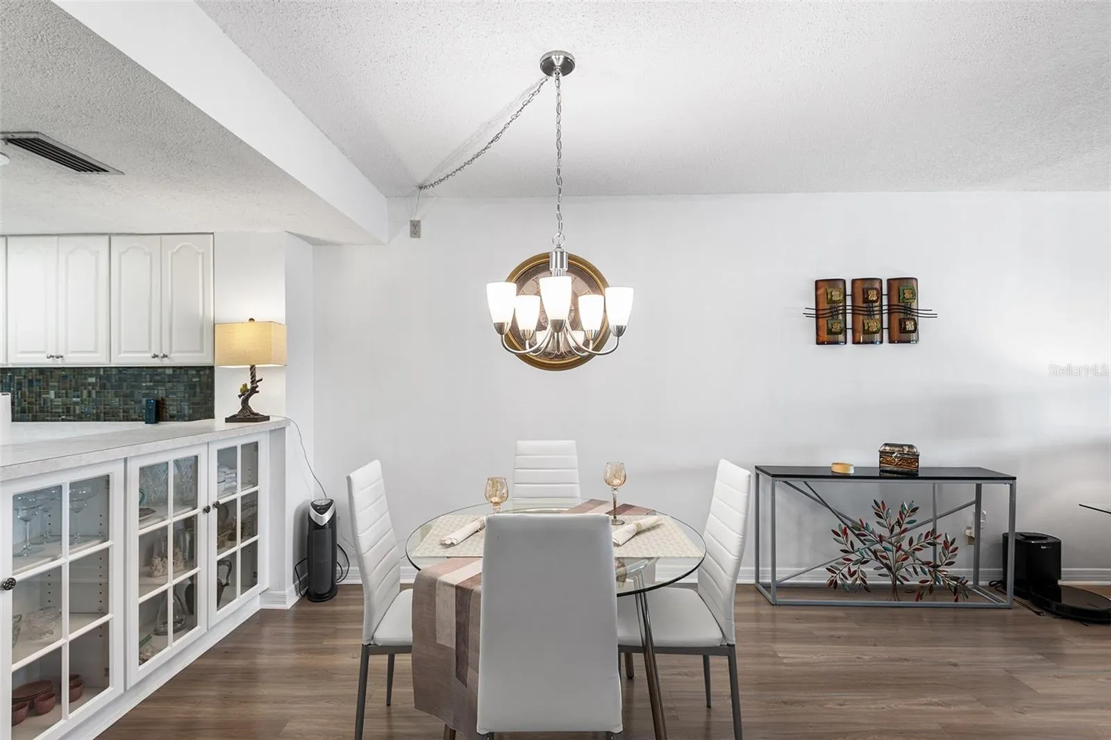 DINING ROOM &amp; OPENING TO KITCHEN W/DISPLAY CABINETS