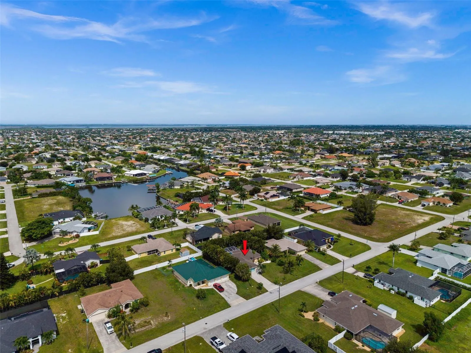 Aerial view of the neighborhood