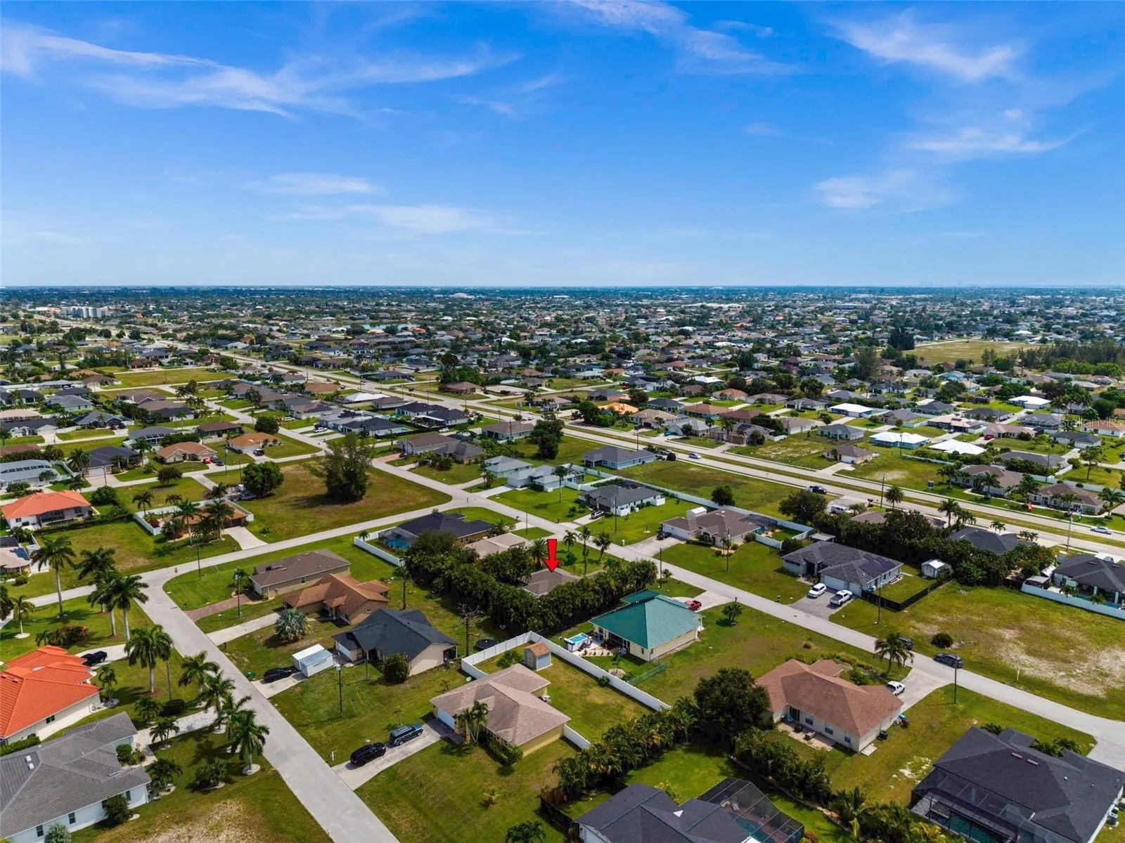 Aerial view of the surrounding area