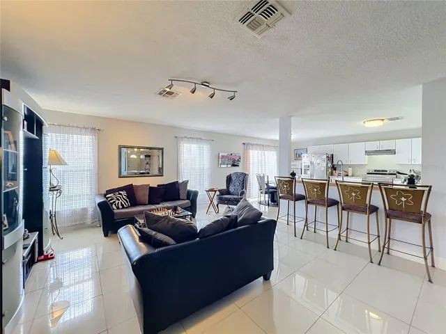 Family room/Kitchen with breakfast bar