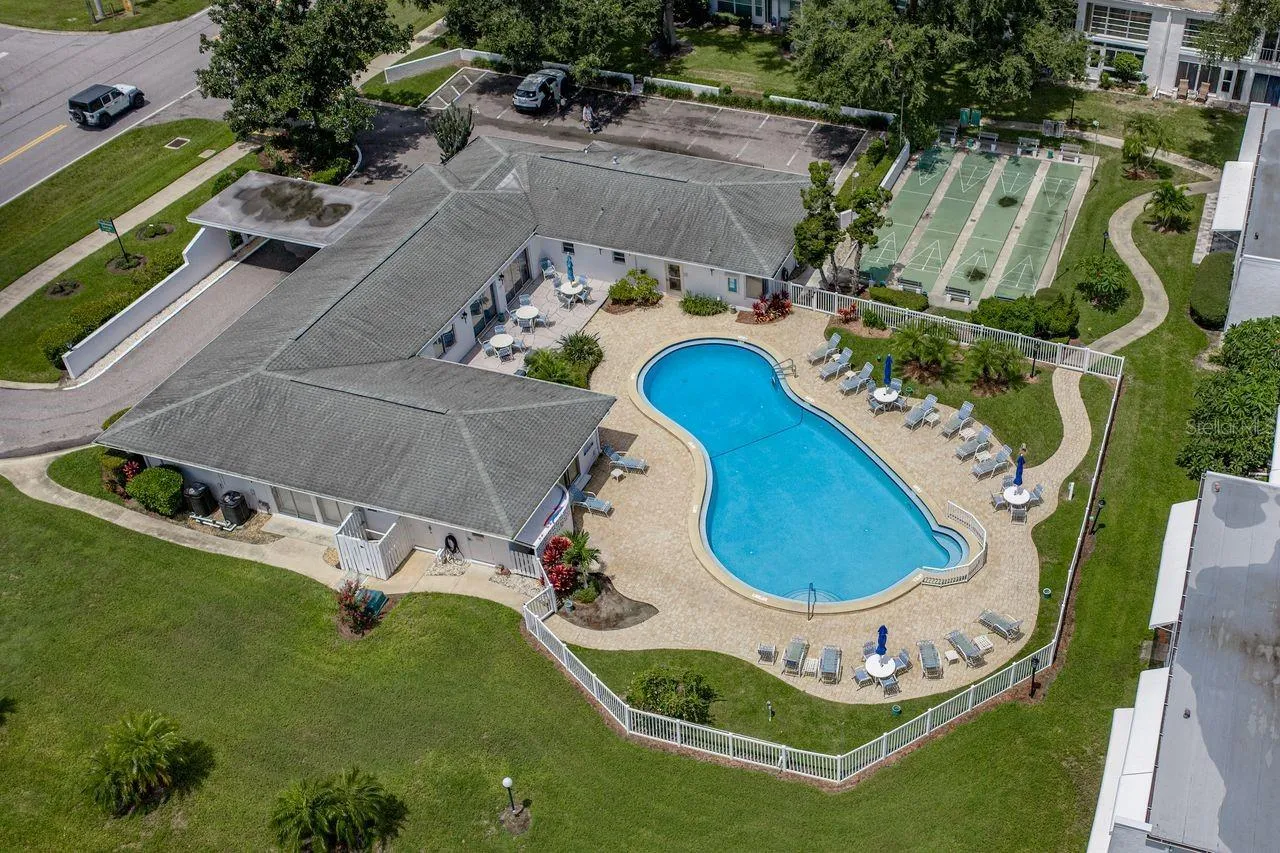 Community clubhouse, pool and Schuffleboard Courts