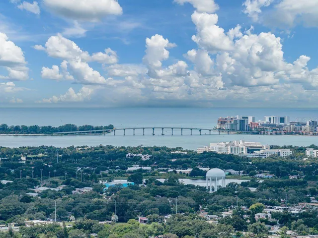 Sand key to Clearwater beach bridge