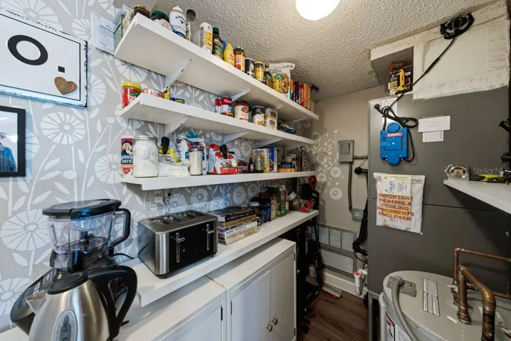 Laundry area is also the pantry