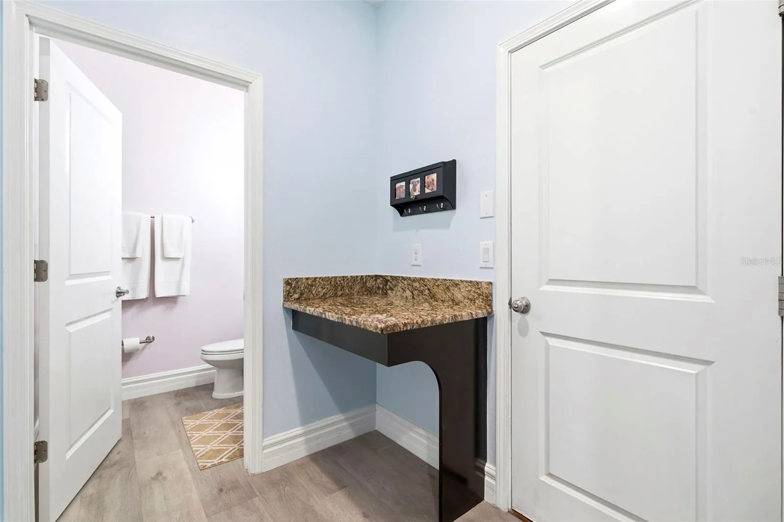 Downstairs Half Bath, Garage Entry