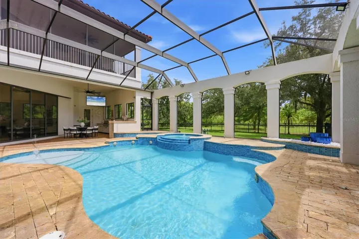 Large pool with new surface and waterline tile