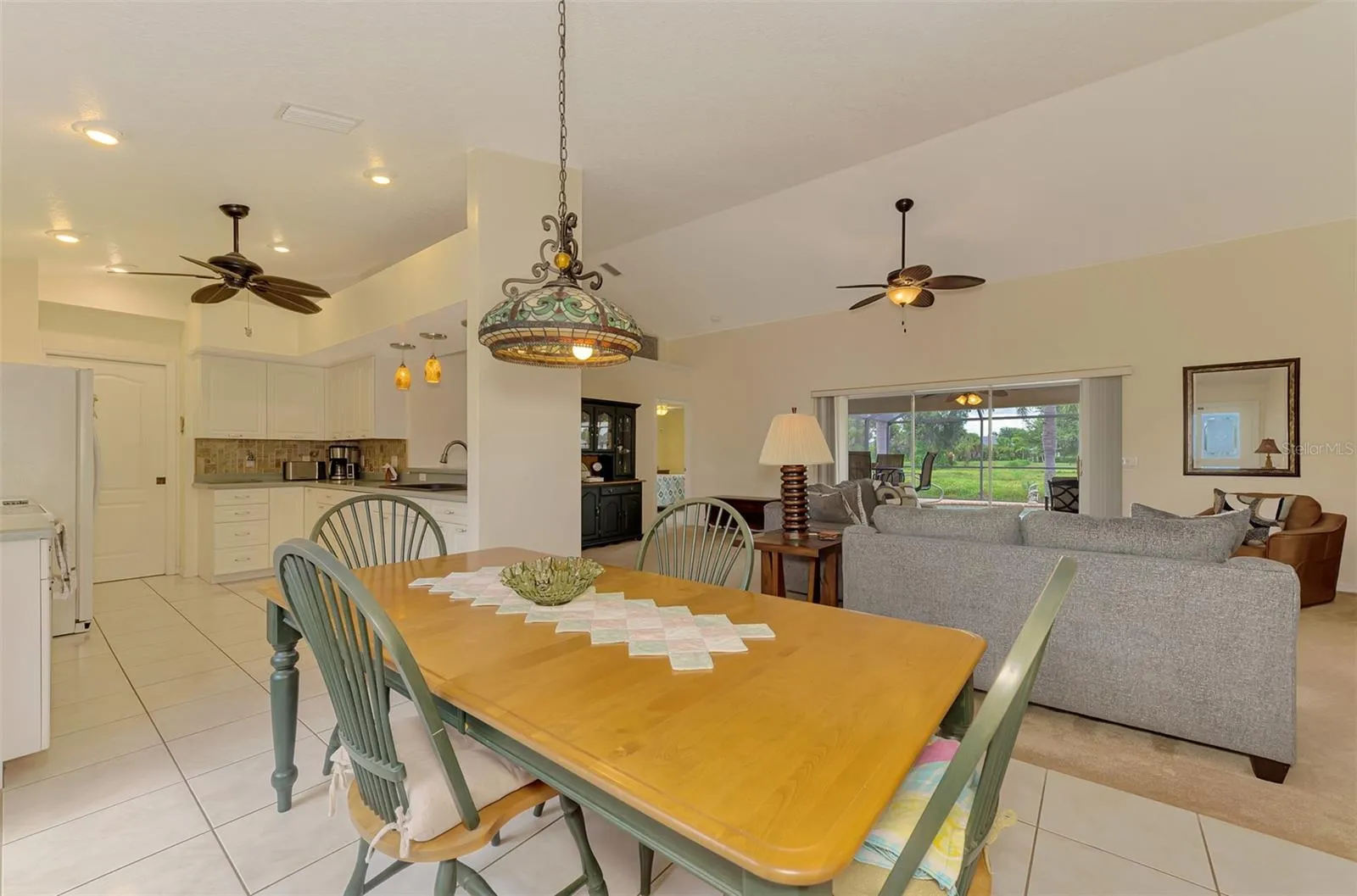 Dining open to kitchen