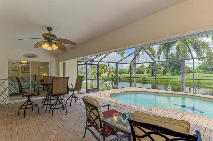 Spacious covered deck area