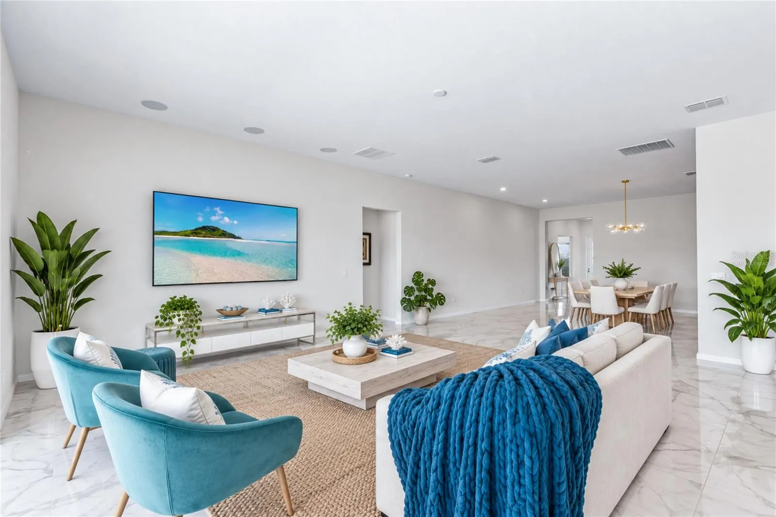 Virtually staged image. Living Room.