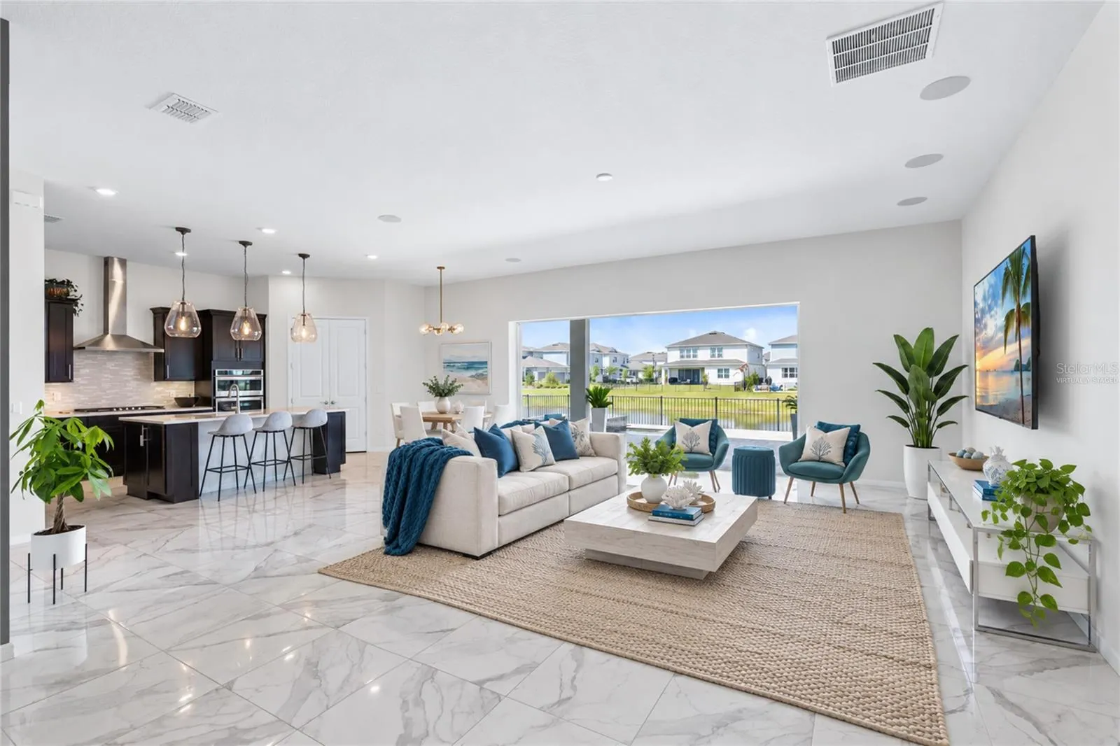 Virtually staged image. Living Room.