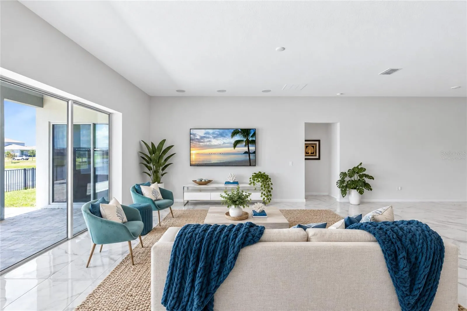 Virtually staged image. Living Room.